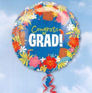 Buy 18″ Graduation – Congrats Grad! Luau – Foil Balloon in Kuwait