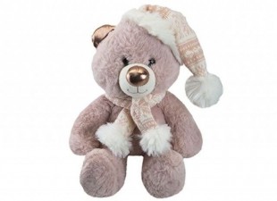 Buy 20cm Rose Gold Sitting Plush Bear in Kuwait