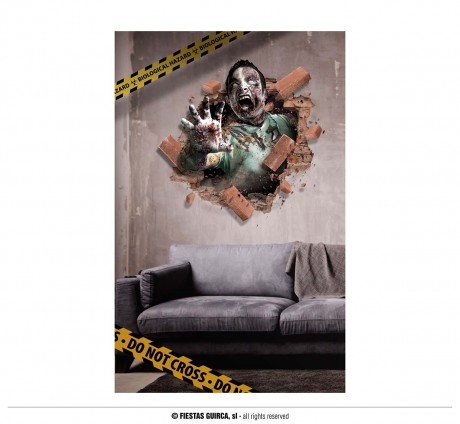 Adhesive Wall Zombie Decoration 70x80 cm