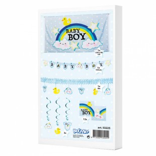 Buy Baby Boy Package ( Flag, Garland, Banner, Swirl, Napkins) in Hadiya