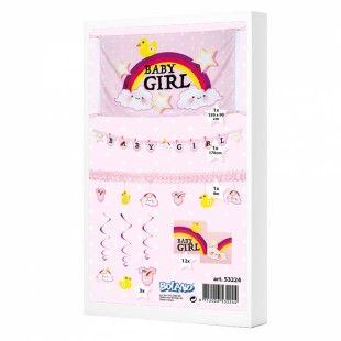 Buy Baby Girl Package ( Flag, Garland, Banner, Swirl, Napkins) in Kuwait