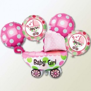 Buy Balloon Bouquet Pram Baby Girl in Ardhiyah