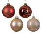 Bauble glass shiny - enamel w gold glitter crossing lines 2col ass