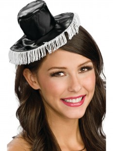  Black And White Mini Spanish Hat in Shaab