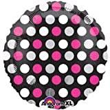Black Round Balloon with Polka Dots 150842