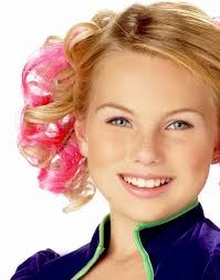 Blond Pink Curly Clips