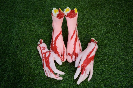 Bloody Foot and Hand (White)