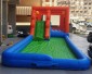Bouncer slide with swimming pool