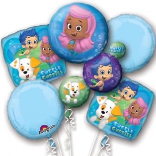  Bubble Guppies Foil Mylar Balloon Bouquet (5pc) in Mishref