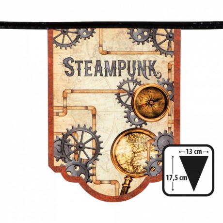  Cardboard Bunting Steampunk Double Sided (4m)