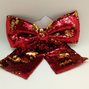  Christmas Ribbon Paillet 40x40-red in Alshuhada