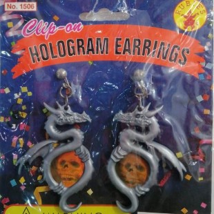  Clip-on Hologram Earrings in Salwa