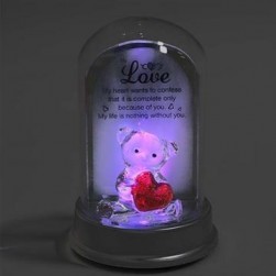 Buy Crystal Teddy Heart And Glass Love Quotation in Kuwait