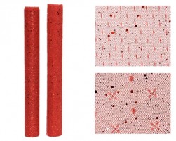 Buy Deco Fabric Polyester Glitter And Flitter 2ass - Red in Kuwait