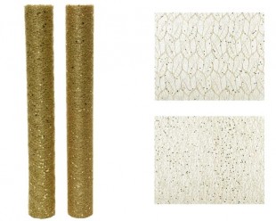  Deco Fabric Polyester Glitter Structure - Leaf 2ass in Beneid Al Gar