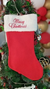  Embroidered Merry Christmas Stocking in Alshuhada