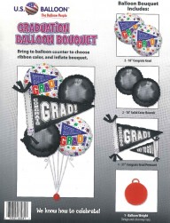Buy Foil Balloon Graduation Bouquet - Pennant Black in Kuwait