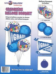 Buy Foil Balloon Graduation Bouquet - Pennant Blue in Kuwait