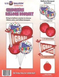 Buy Foil Balloon Graduation Bouquet - Pennant Red in Kuwait