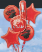 Foil Balloon Graduation Bouquet - Red #1 Grad
