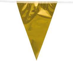  Foil Mini Bunting Gold (14x10.5x300 Cm) Costumes in Rumaithiya