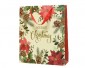 Giftbag paper rectangular gold glitter poinsettia design with handle 1ass