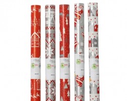 Buy Giftwrapping Paper 5ass - Red Silver in Kuwait