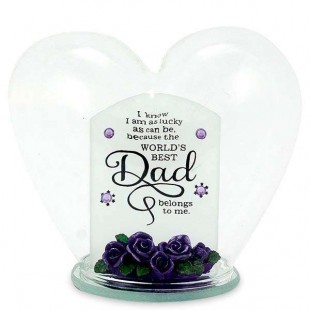 Buy Glass Heart Quotation- Dad in Kuwait