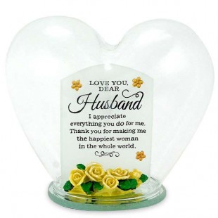 Buy Glass Heart Quotation- Love You Dear Husband in Kuwait