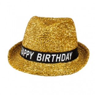  Hat Sparkling Happy Birthday Gold in Kuwait