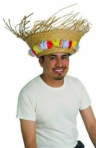 Hawaiian Beach Hat with Floral Trim