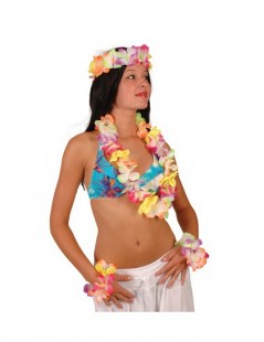  Hawaiian Set Sunshine ( Headband, 2 Bracelets, Lei) Costumes in Kuwait