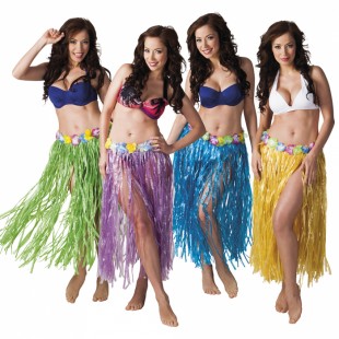  Hawaiian Skirt 4 Colours Asst. Costumes in Manqaf