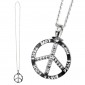 Hippie 60s 70s Peace Sign Metal Necklace