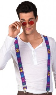  Hippie Peace Sign Suspenders Costumes in Manqaf