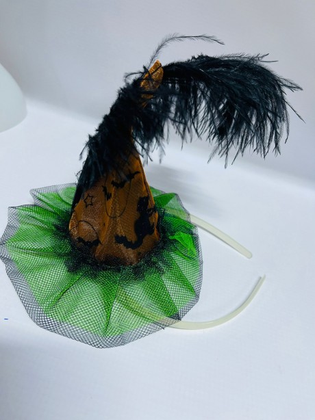 Mini Witch Hat with Bat