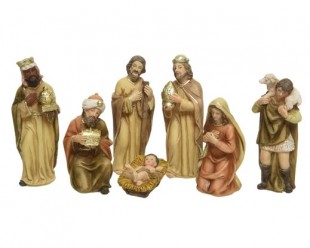 Nativity Set Maria, Joseph, Jesus, Shepherd, 3 King 7 Figures in Manqaf