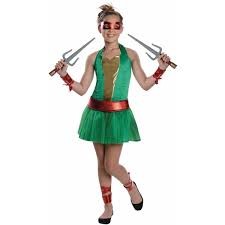 Buy Ninja Turtles Raphael Or Leonardo Girl Costume 10-12 in Kuwait