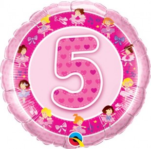  No.5 Pink Foil Balloon  in Daiya