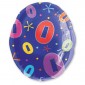 Number 0 Multi- Color Junior Shape Balloon 20