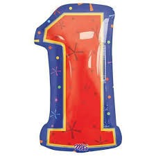  Number 1 Multi- Color Junior Shape Balloon 20