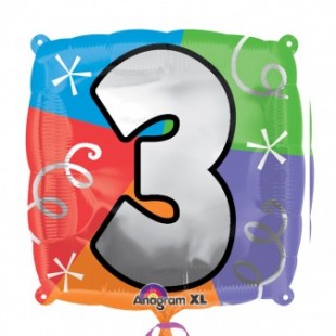  Number “3” – Foil Balloon in Sideeq