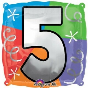  Number 5 Birthday Square Balloon in Shaab