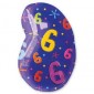 Number 6 Multi- Color Junior Shape Balloon 20