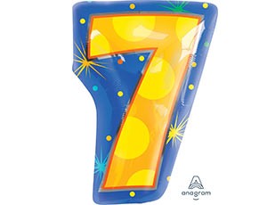  Number 7 Multi- Color Junior Shape Balloon 20