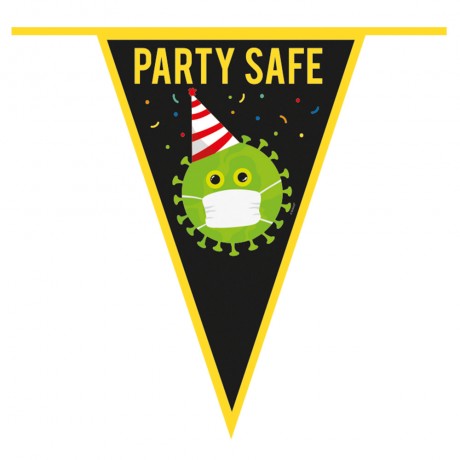 PE bunting 'Party safe'