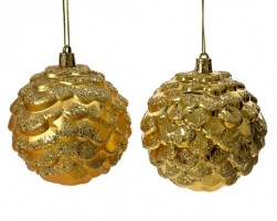 Buy Pinecone On Wire Shatterproof Shiny - Matt Glitter 2ass in Kuwait