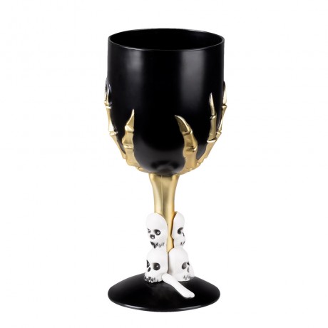 Plastic Goblet Skull Claw Black(25cl, 17.5cm)
