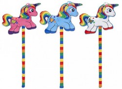 Buy Printed Plush Unicorn On Rainbow Stick  in Kuwait