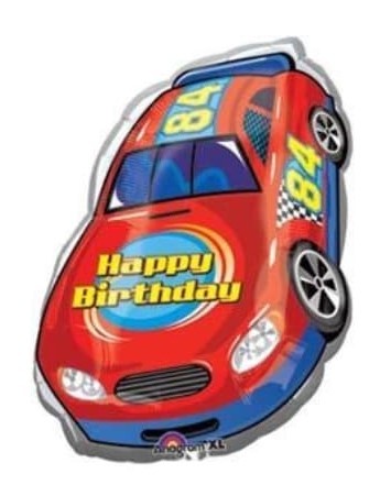 Racing Car Happy Birthday Foil Balloon